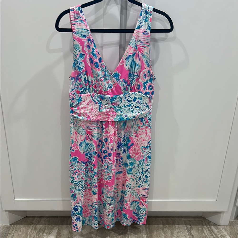 Lilly Pulitzer Vibrant Pink and Blue Sleeveless Dress